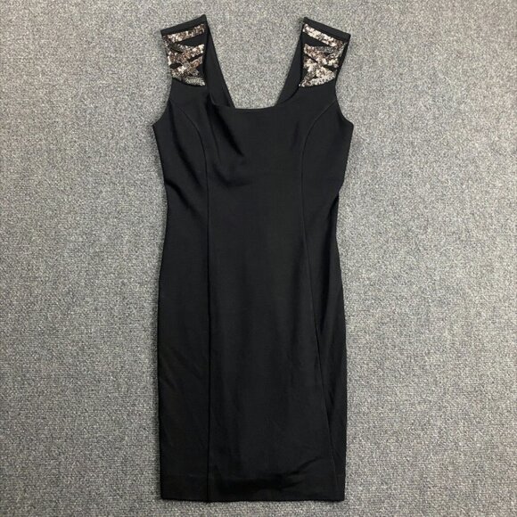 Guess‎ Dress Women's Medium Black Sheath Shift Sleeveless Viscose Blend M - Picture 1 of 8